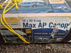10 x 20 Max AP Canopy great for storage, in good shape, no holes and all parts included
