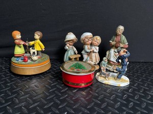Mixed Lot of 5 Figurines & Tin - Lucas, ANRI, Norman Rockwell