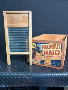 Vintage Placerville Maid Crate & Columbus Washboard Mixed Lot