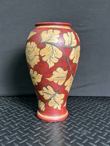 Hand-Painted Wooden Floral Vase