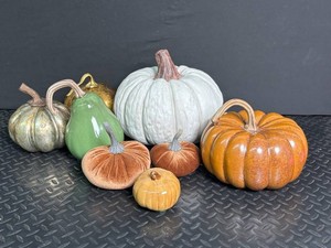 Harvest Pumpkin & Gourd Decor Mixed Lot (8)