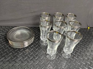 Silver Rim Glassware Mixed Lot (Lot of 16)