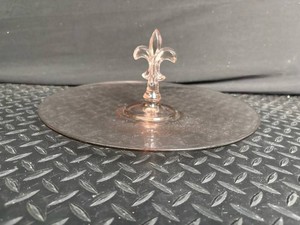 Glass Cake Stand With Fleur-De-Lis Pedestal - 14