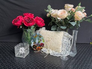 Mixed Floral Decor & Glass Vase Assortment (Lot of 7)