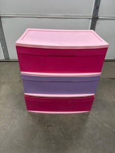 Sterilite 3-Drawer Storage Cart Pink Purple