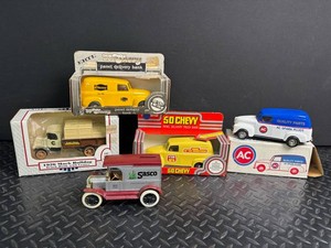 ERTL Mack Bulldog, 50 Chevy & AC Die-Cast Truck Banks Mixed Lot (Lot of 5)