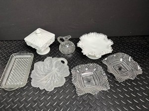 Mixed Glass Serving Dishes & Compote Set (Lot of 7)