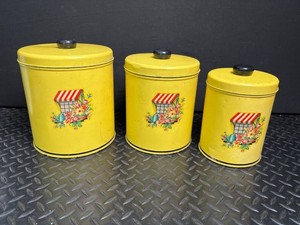 Vintage Floral Canister Set (Lot of 3)
