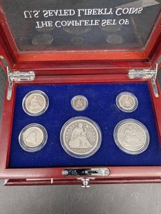 6pc Seated Liberty Type Set, 12 Dime through Dollar