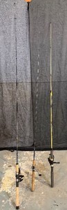 Three Fishing Rods and Reels (See details in description)