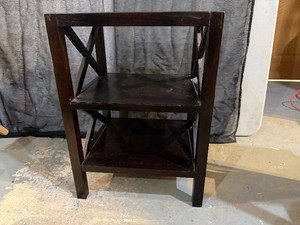 Wood Accent Table with Two Shelves 17 x 15 x 23.5