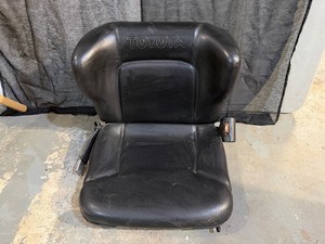 Toyota Heavy-Duty Black Vinyl Forklift Seat with Seat Belt