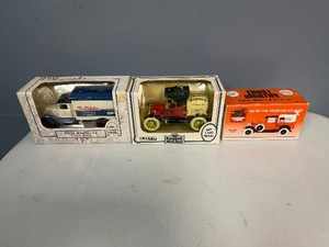 ERTL 19321 True Value Delivery Truck Bank, ERTL 1918 Run About Anheuser-Busch Barrel Bank, Trustworthy 1929 Model A Pickup Bank