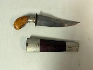 Vintage Carved Wood Handle Knife