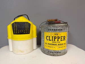 Frabil Flow-Troll Bait Holder and The Clipper Heated Ice Fishermans Minnow Pail