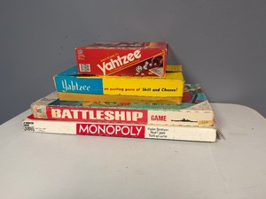 Vintage Games Yahtzee, Battleship, Monopoly