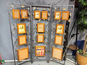Beautiful Floral Design Three Panel Metal Picture Frame 50X 60