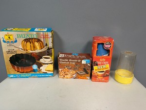 Vintage Nordic Ware Bundt Pan, Nordic Ware Double Rosette & Timbale Iron, Vintage Solo Cups with Solo Cup Dispenser