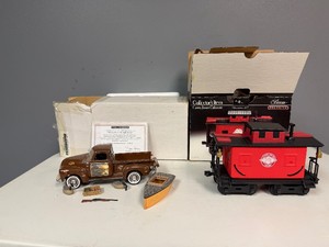 Terry Redlin 1950 Chevy Pickup Shoreline Neighbors and Casey Jones Caboose Decanter (empty)