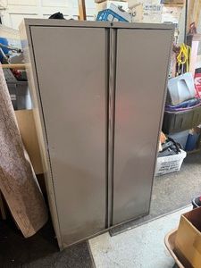 Gray Two Door Cabinet 3 wide x 18 deep x 65 Tall