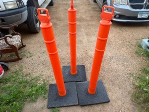 Three 4 Orange Safety Cones