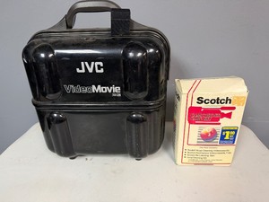 Vintage JVC Video Movie VHS C Recorder with Case and Accessories and Scotch Camcorder Care Kit