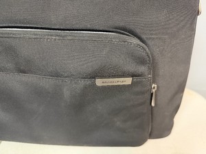 Briggs & Riley Travel Bag 18 x 5 x 13.  Nice bag. Gently used.  Leather straps show wear, but bag is in great shape overall.