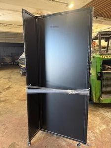Versare Portable Room Divider Black Finish Swivel Coasters for easy Mobility Panels are 33 Wide x 82 Tall and 26 Wide x 82 Tall