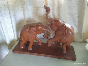 Wooden Elephant Sculpture