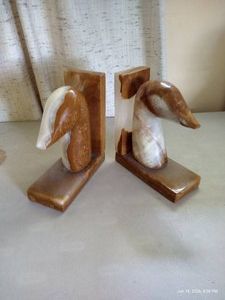 Marble Duck Bookends