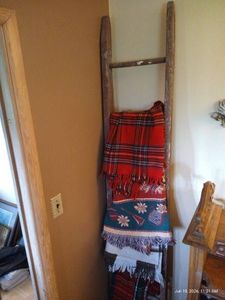 Tall Blanket Ladder with Blankets