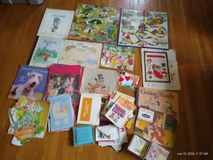 Vintage Ephemera Lot - Childrens Games, Calendars, Cards, Etc.