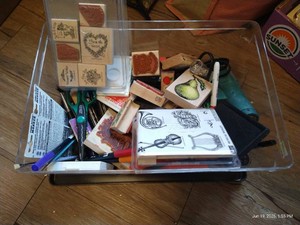 Stampin Up Lot with Heat Tool, Craft Scissors, Inks, Etc.