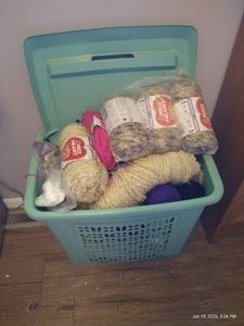 Laundry Hamper Full of Yarn