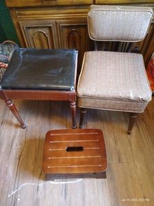 Chair with Storage, Stool with Storage, and Footstool