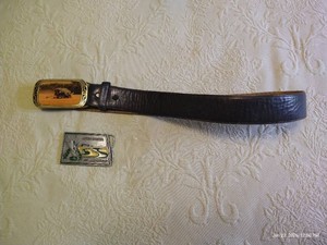 Leather Belt with (2) Buckles