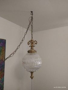 Beautiful Gold & Glass Swag Lamp