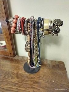 Necklace & Bracelet Holder with Jewelry