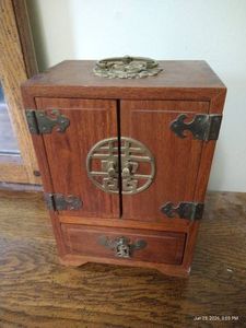 Vintage Chinese-Style Wooden Jewelry Box