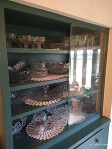 Contents of (4) Shelves - HUGE Fostoria Glassware Lot