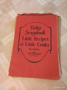 (2) 1920s1930s Antique Bettys Scrapbook Little Recipes for Little Cooks