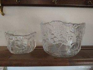 Set of (2) Kosta Boda Rhapsody by Kjell Engman Glass Bowls