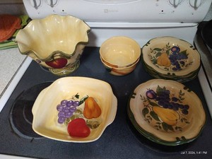 Set of Fruit Pattern Dishes