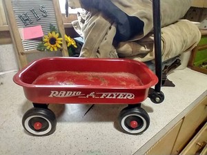 Tiny Red Radio Flyer Wagon