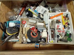 Everything Drawer - Chalkline, Matches, Fuses, Hardware, Tools, Etc.