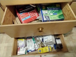 Contents of (2) Drawers - Window Kits, Lightbulbs, Etc.