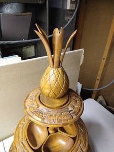 Hawaiian Pineapple 3-Tier Serving Set Lazy Susan