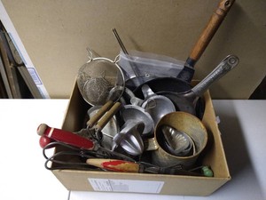 Box of Vintage Kitchen Implements