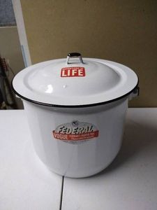 Vintage Federal Enamel Combinet Diaper Pail - Excellent Condition