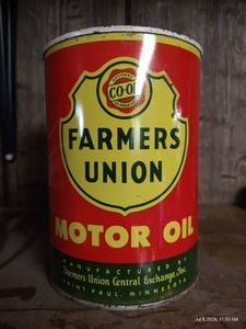 Vintage Unopened Farmers Union Oil Can